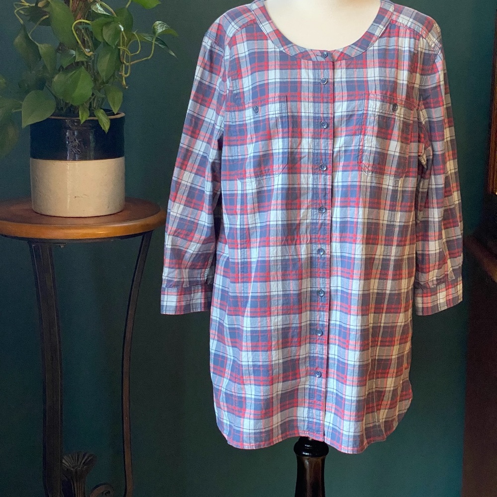 Duluth Trading Company Plaid Tunic XL